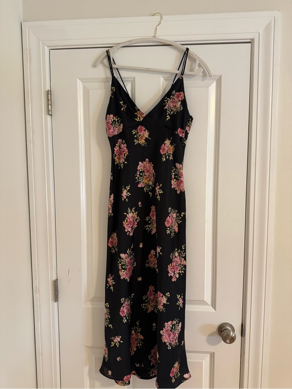 Zara Black Dress with Pink Floral Print
